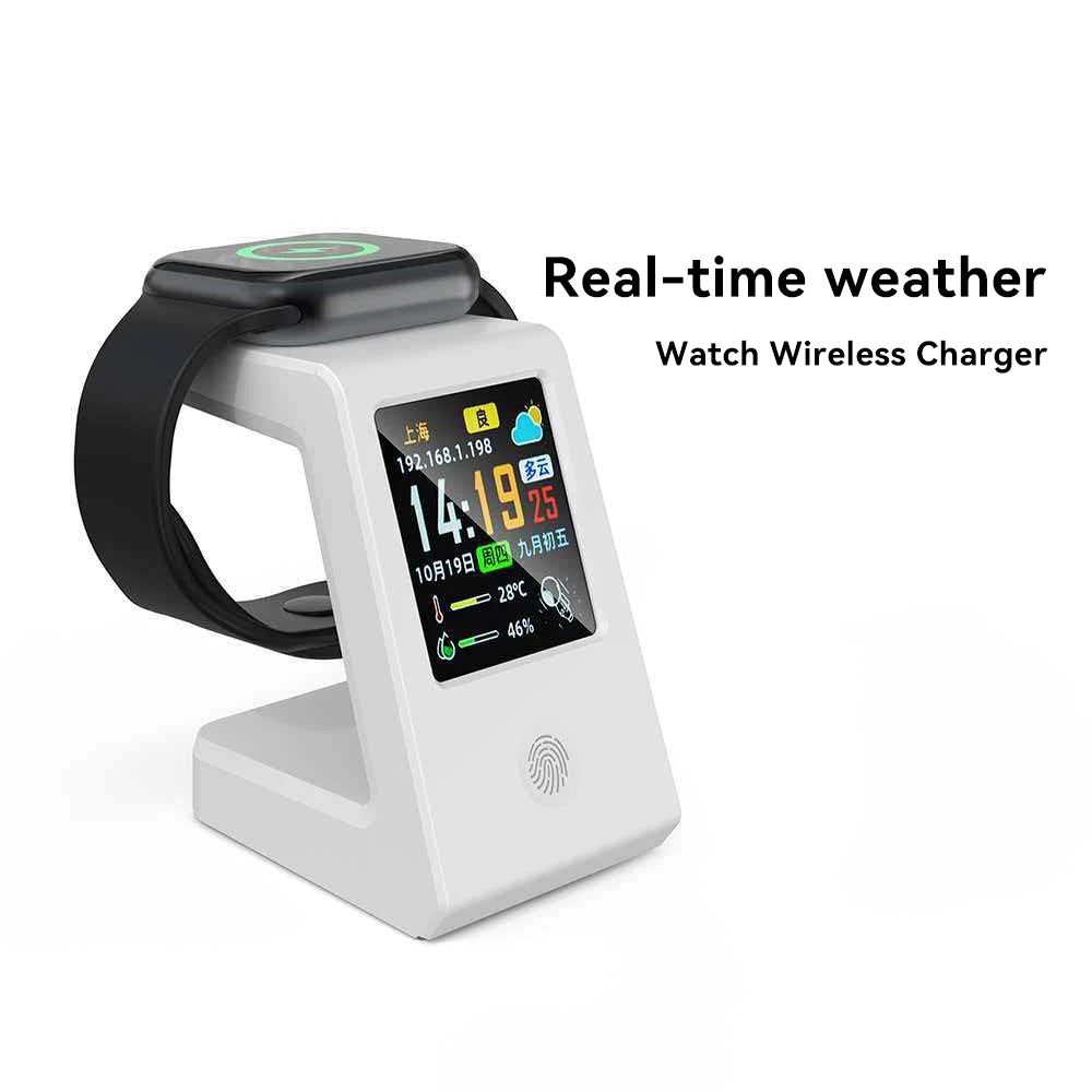 Reloj Digital WiFi con Carga Inalámbrica y Display del Clima