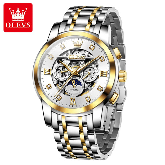 Reloj Automático OLEVS Skeleton Fase Lunar Acero Inoxidable